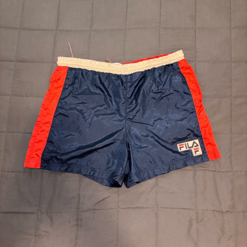 Fila Men's Blue and Red Sports Shorts